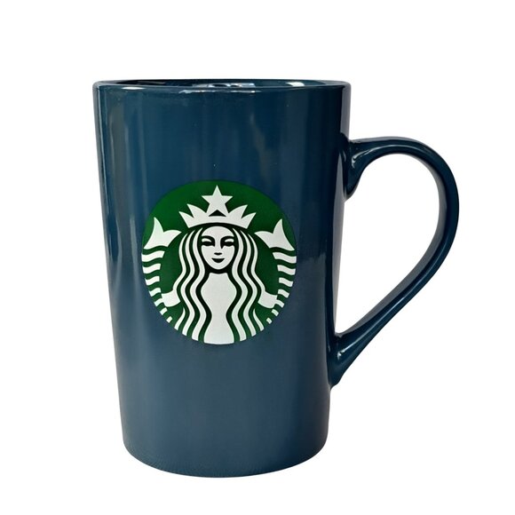 Starbucks 2020 Blue Coffee Mug Green Mermaid Logo Tall Ceramic Cup 11 oz - Picture 7 of 12